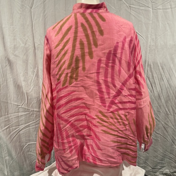 Vintage Kay Chapman pink silk and linen button down - Size 0 - Picture 4 of 6